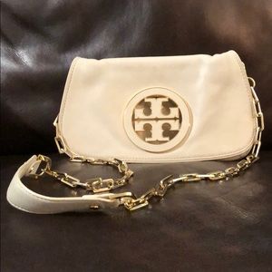 Tory Burch leather Ivory Clutch